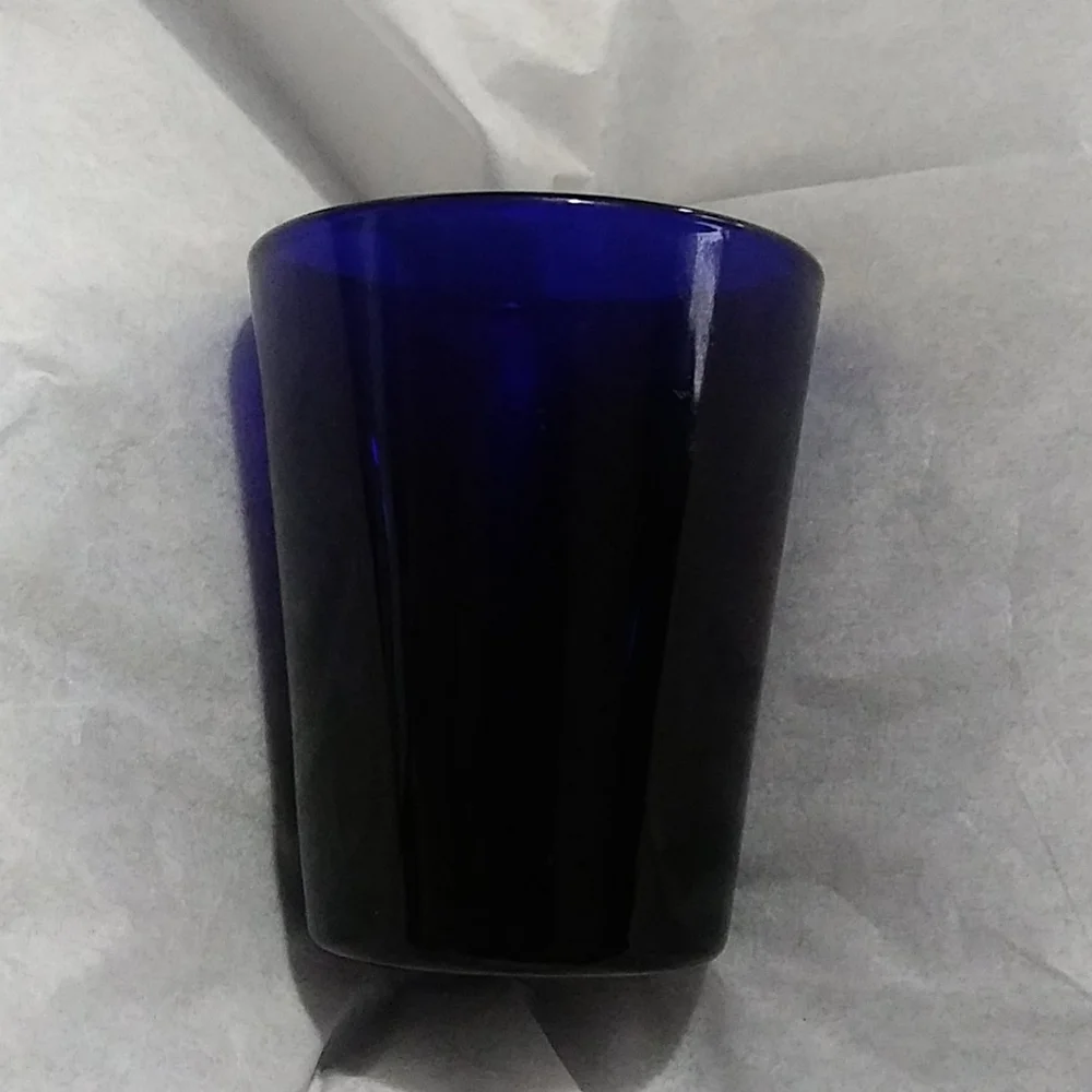 Cobalt Blue Kentucky Derby Shot Glass Collectable Souvenir Horse Racing Barware
